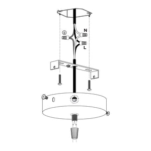 4.7in Canopy With Nylon Cord Grip Kit - 1-Port - White