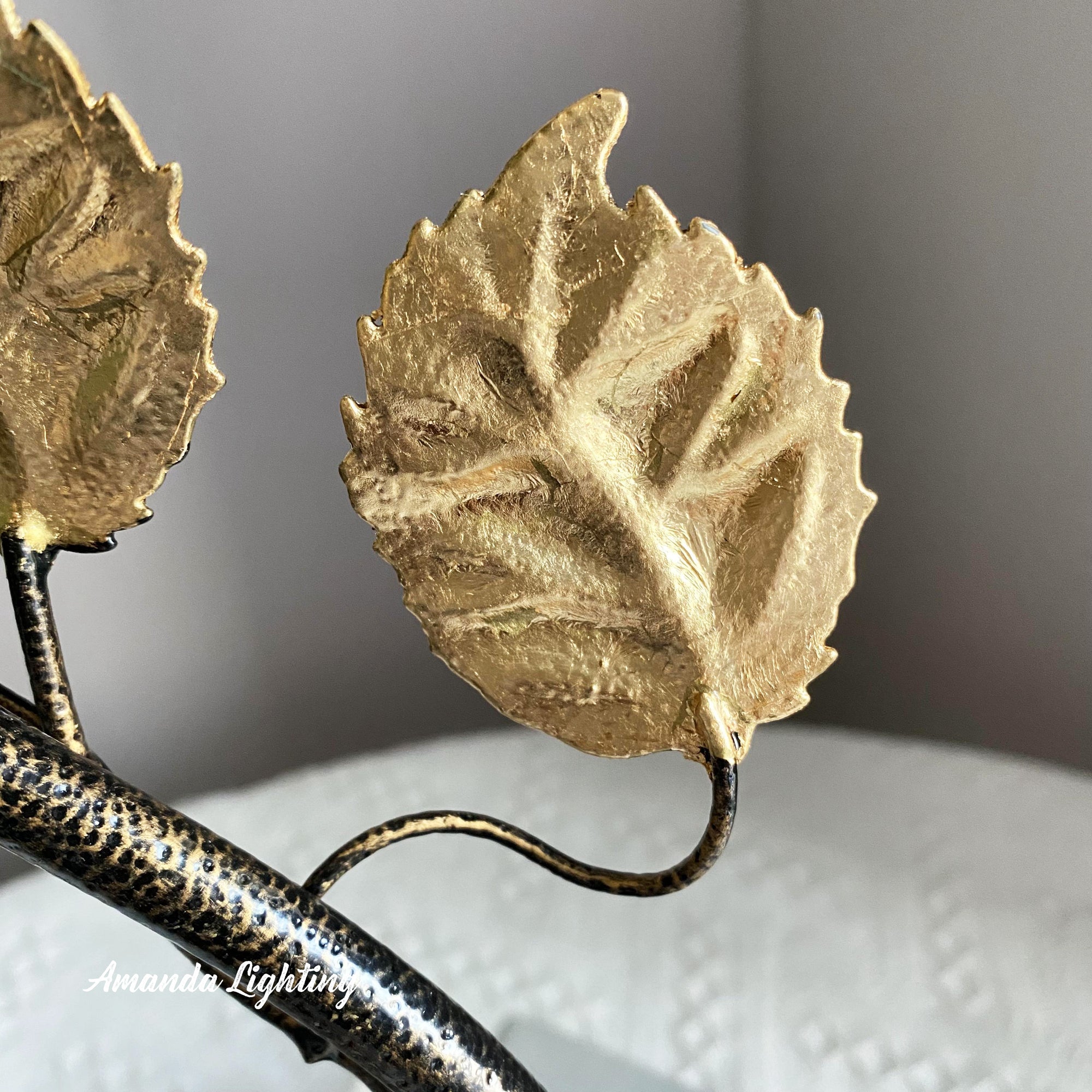 Antique Table Lamp With Gold Sand Rose Flower Lamp Shade - 1 Light