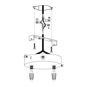 4.7in Canopy With Nylon Cord Grip Kit - 2-Ports - White