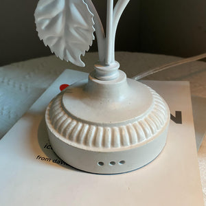 White Ceramic Rose Table Lamp - 2 Lights