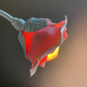 White Ceramic Rose Table Lamp - 2 Lights