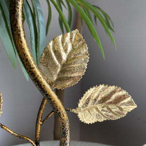 Antique Gold Sand Rose Flower Table Lamp With Marble Base - 1 Light