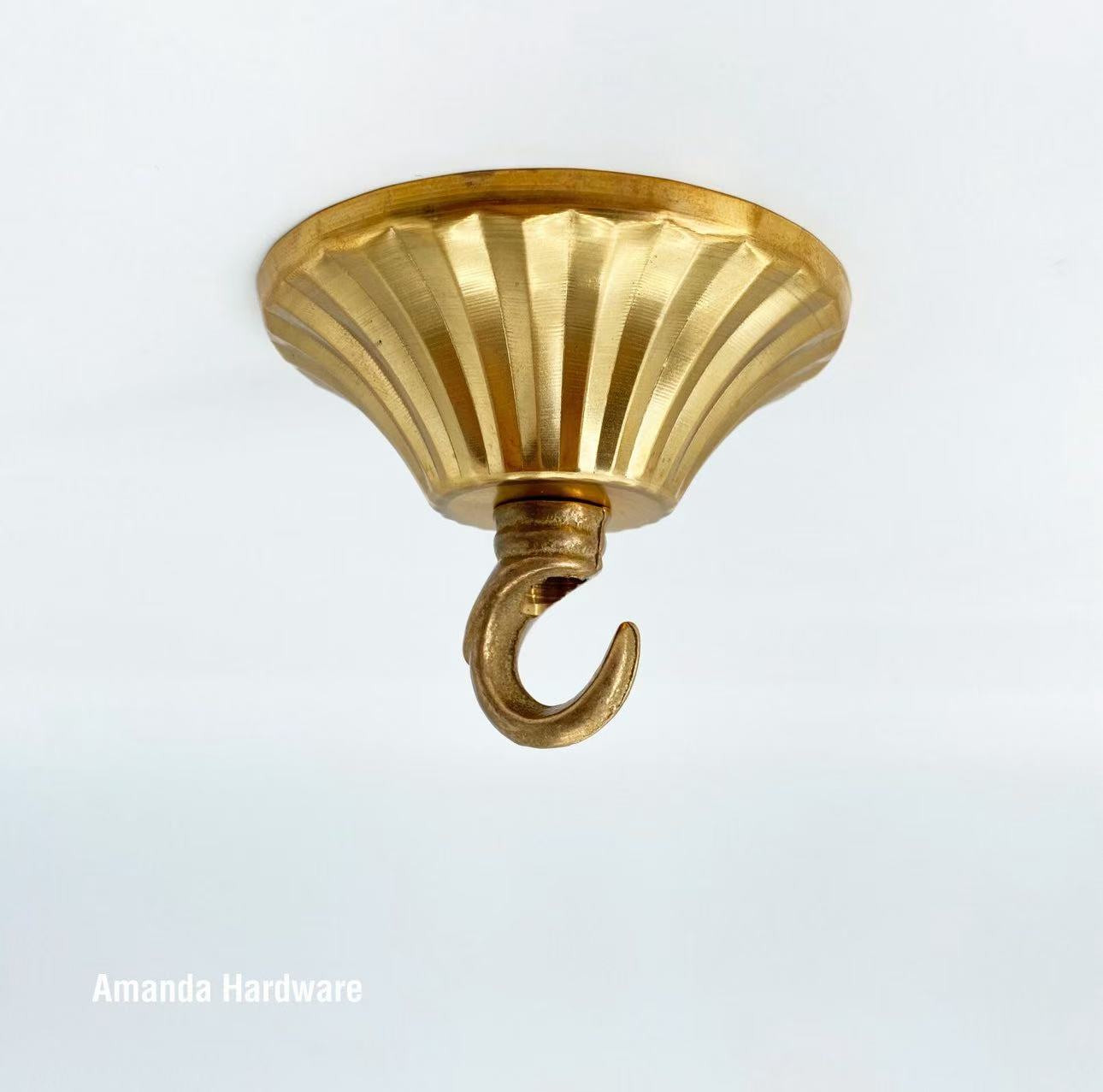 Brass Ripple Cone Hook - 3.24in