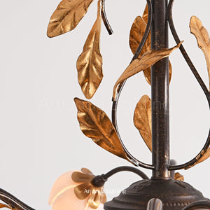 Romantic Chandelier Lighting With Pink Tulip Flower Lamp Shades - 12 Lights