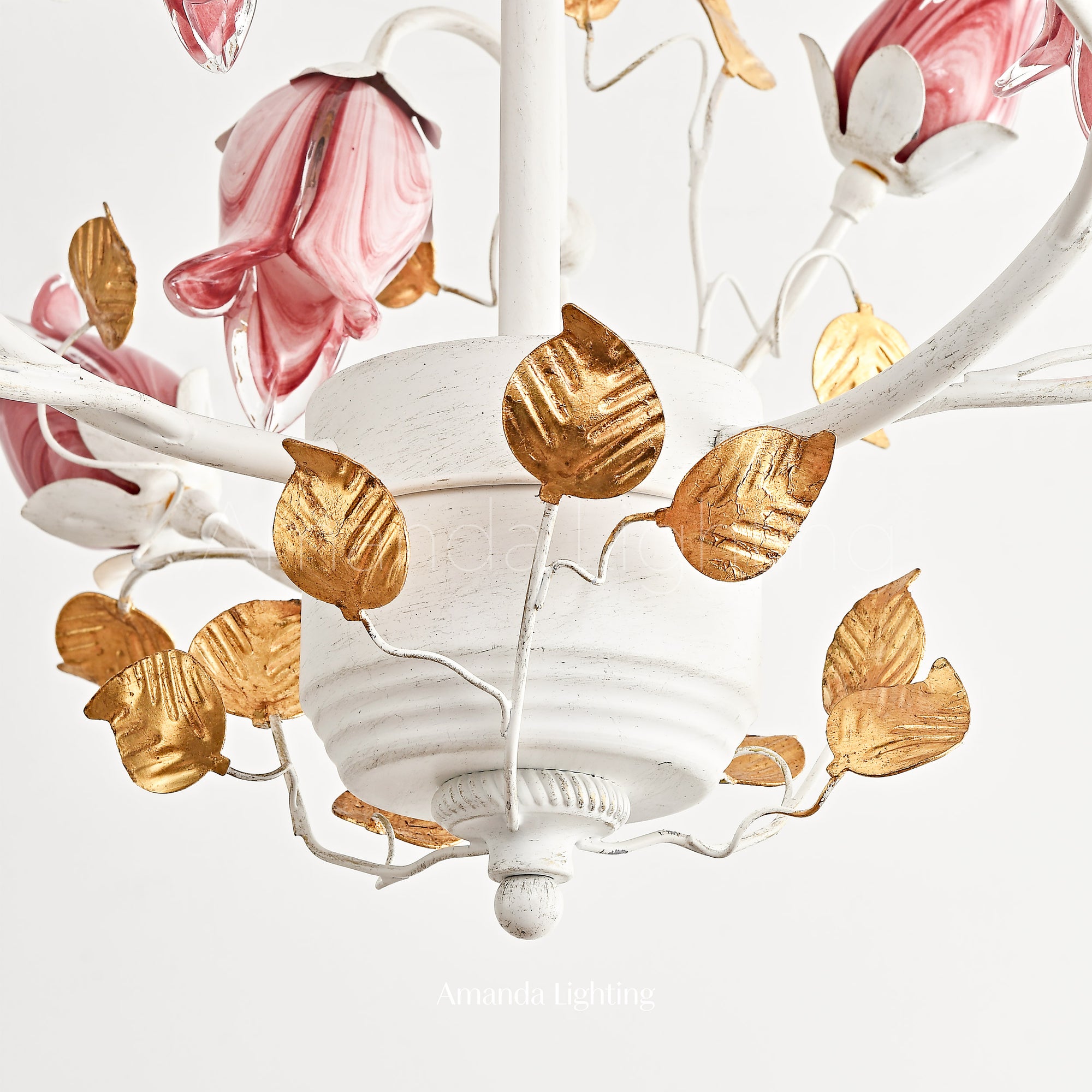 Art Deco Purplish Pink Tulip Flower Chandelier Lighting - 15 Lights