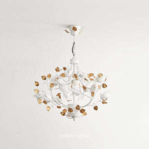 Art Deco White Tulip Flower Chandelier Lighting - 15 Lights