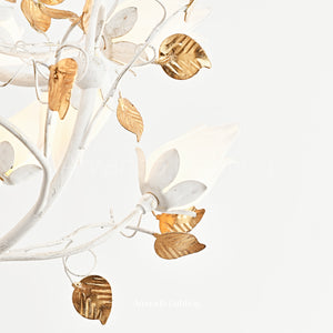 Art Deco White Tulip Flower Chandelier Lighting - 15 Lights