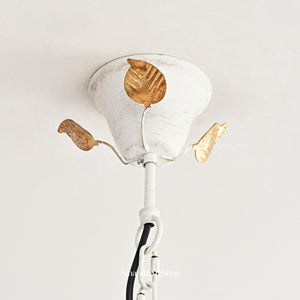 Art Deco White Tulip Flower Chandelier Lighting - 15 Lights