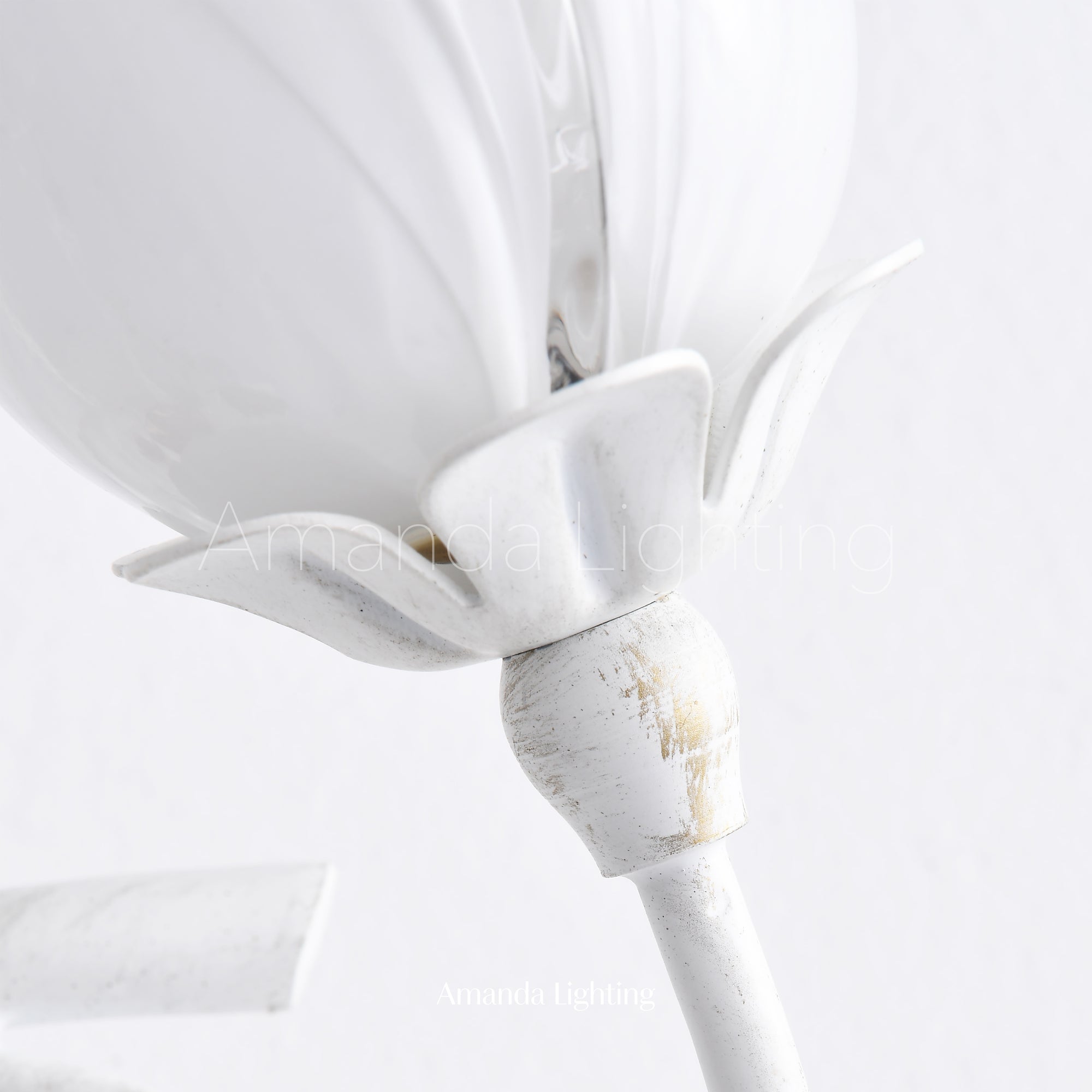 Art Deco White Tulip Flower Wall Sconce - 3 Lights