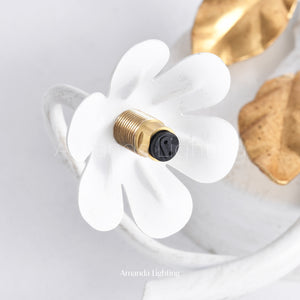 Art Deco Gold Sand Tulip Flower Wall Sconce - 3 Lights