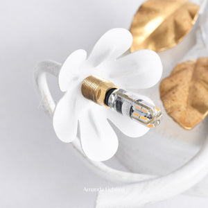 Art Deco Gold Sand Tulip Flower Wall Sconce - 3 Lights