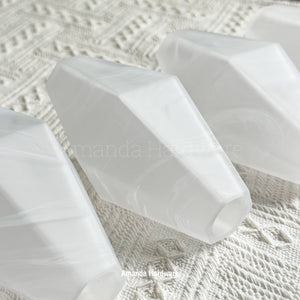 Alabaster Polyhedra Glass Droplet