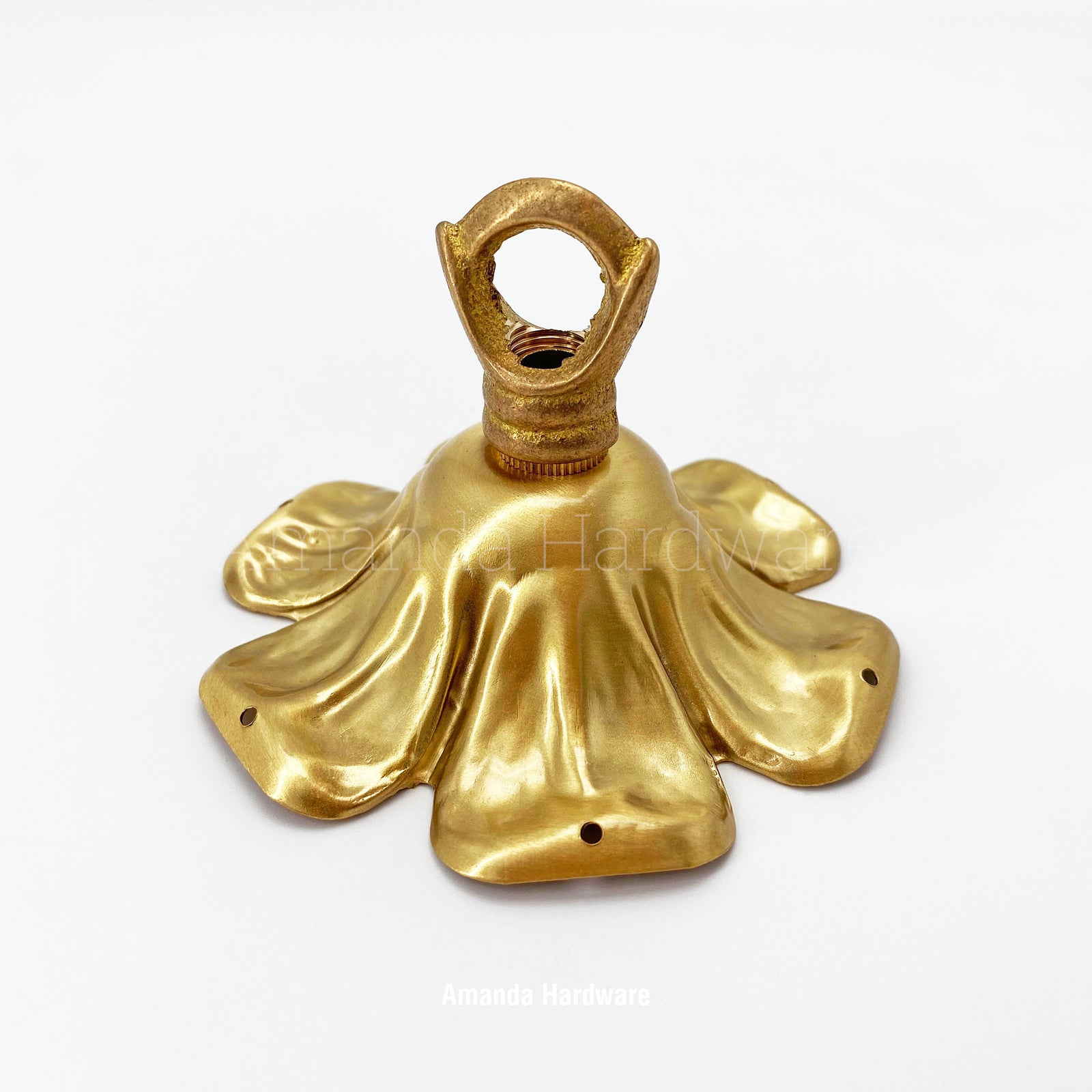 Brass Hexagonal Wind Chime Hanger Top - 3.5in