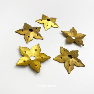 BrassnStamped Star Flower For Craft Projects - Set of 5