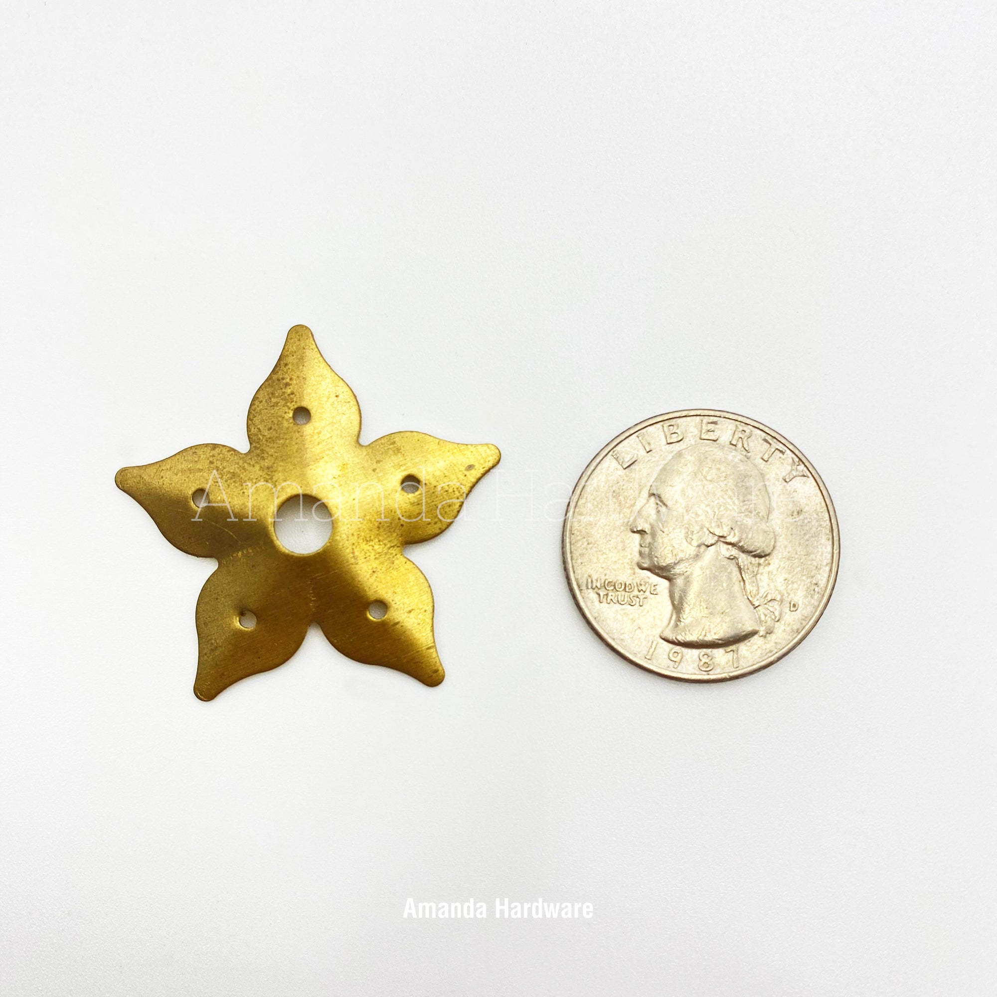 BrassnStamped Star Flower For Craft Projects - Set of 5