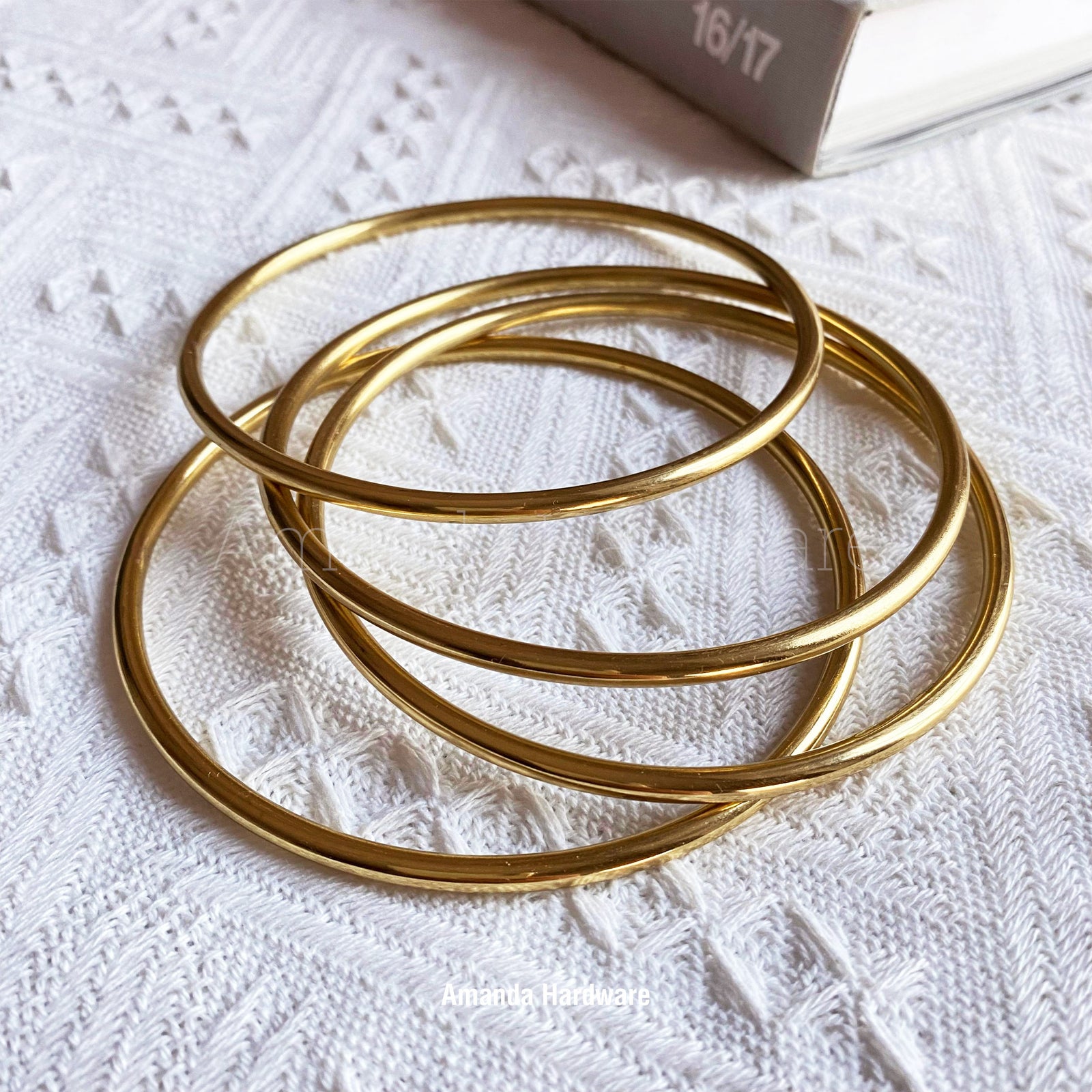Brass Hoop Ring For Hanging Projects - Set of 4