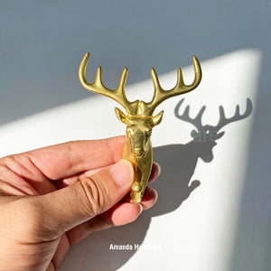 Brass Deer Pull Knob - Wall Hook