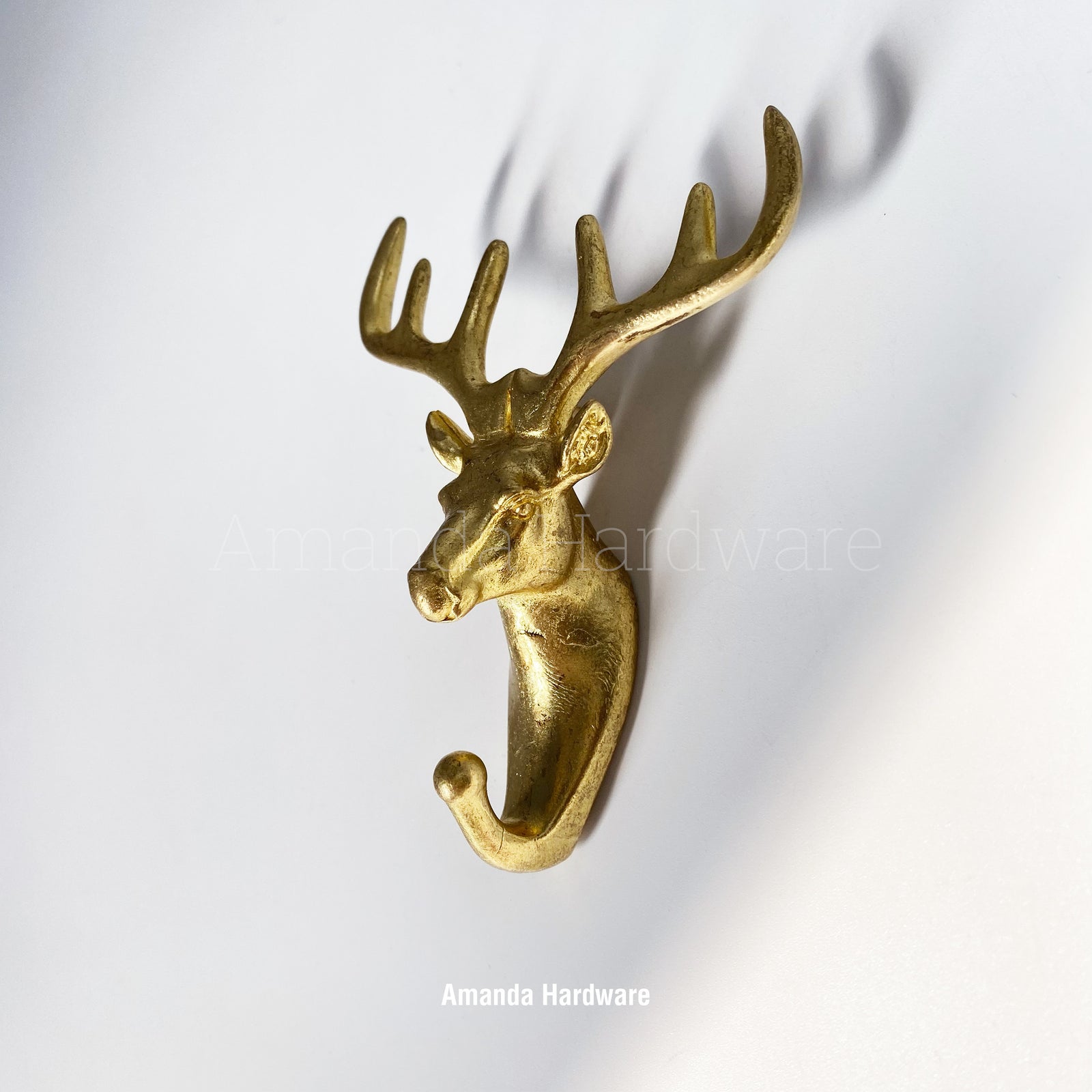 Brass Deer Pull Knob - Wall Hook