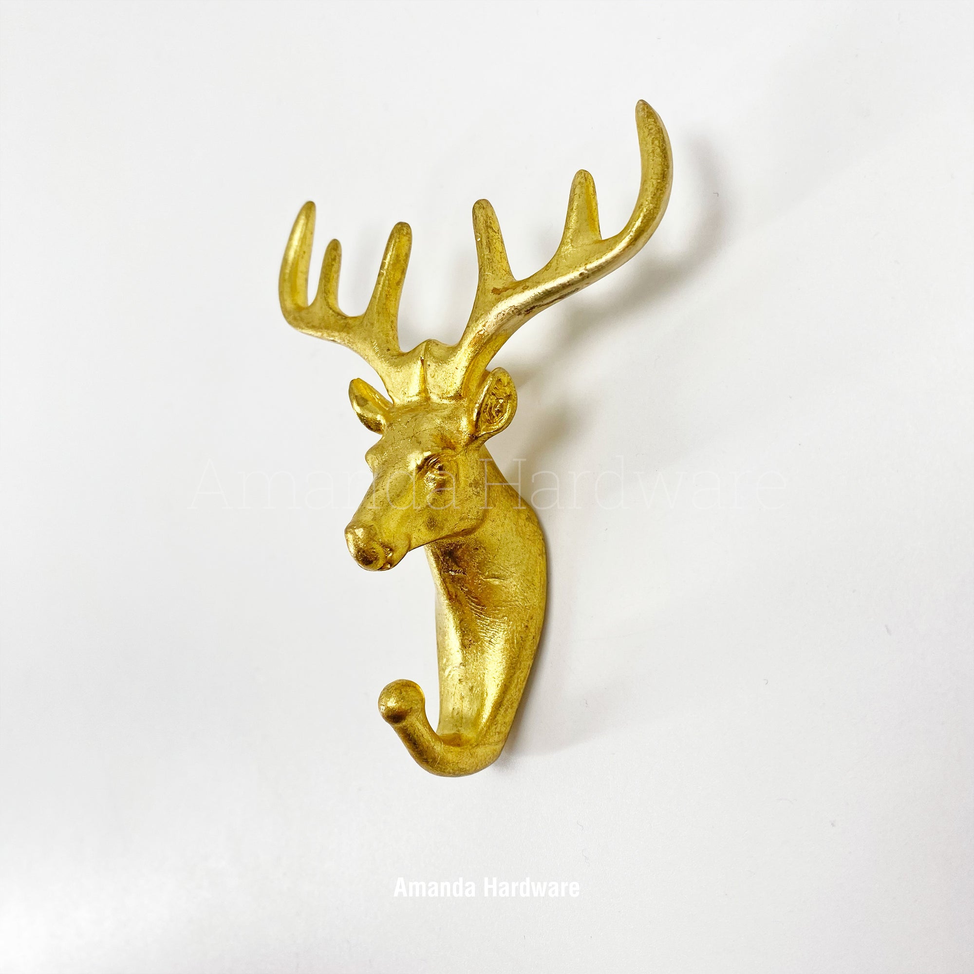 Brass Deer Pull Knob - Wall Hook