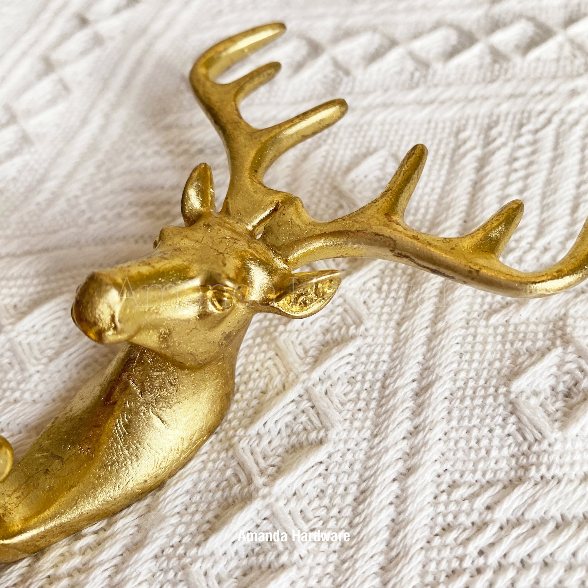 Brass Deer Pull Knob - Wall Hook