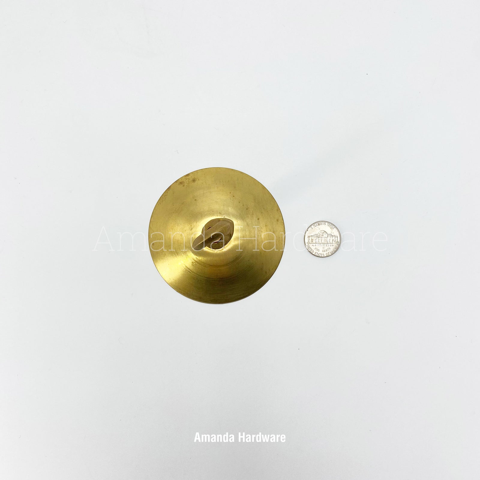Brass Disc Cap Hook - 3.15in