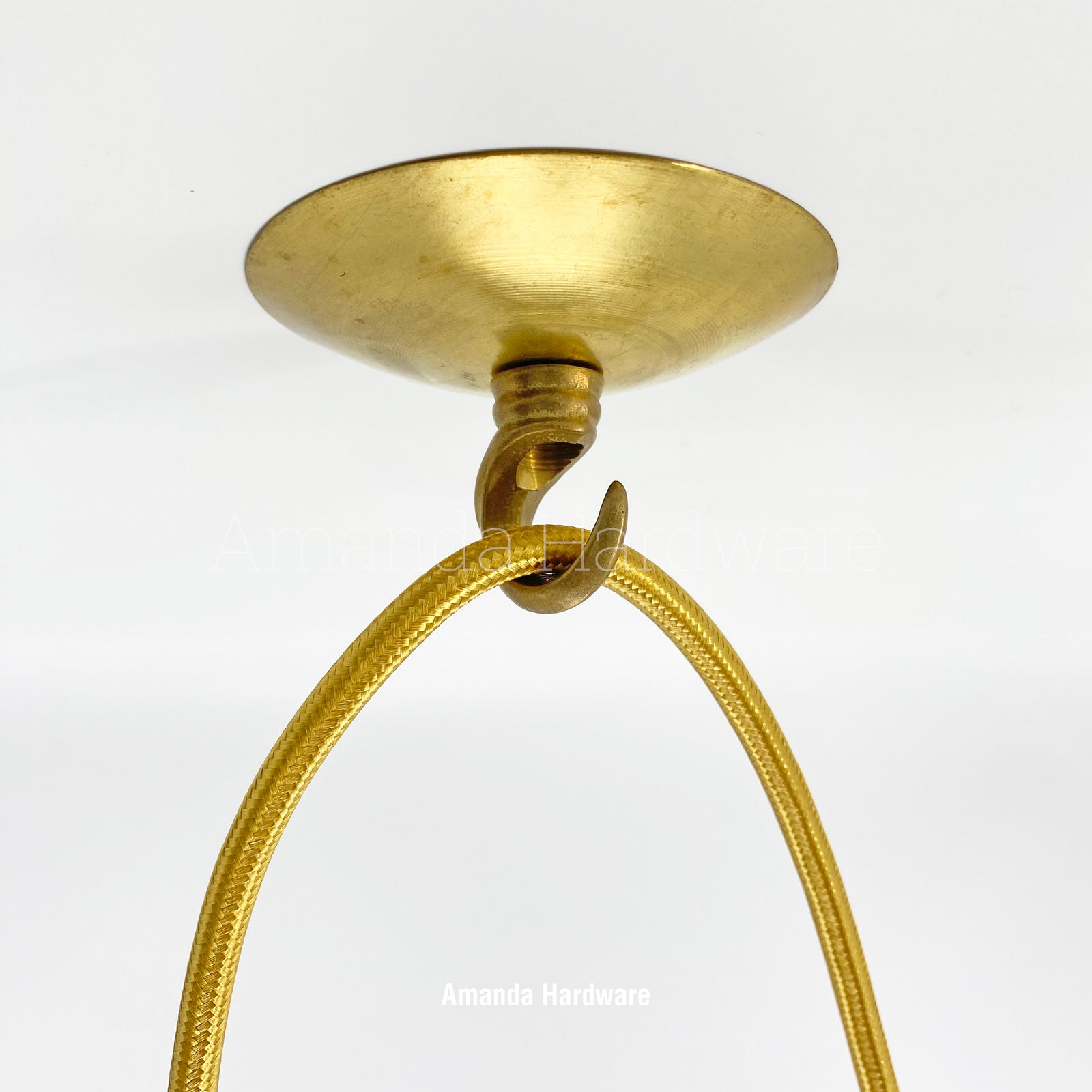 Brass Disc Cap Hook - 3.15in