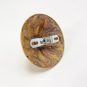 Brass Floral Dome Hook - 4.72in