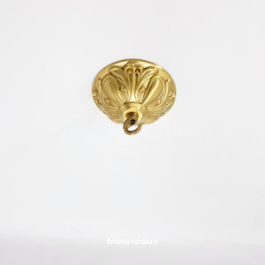 Brass Floral Dome Hook - 4.72in