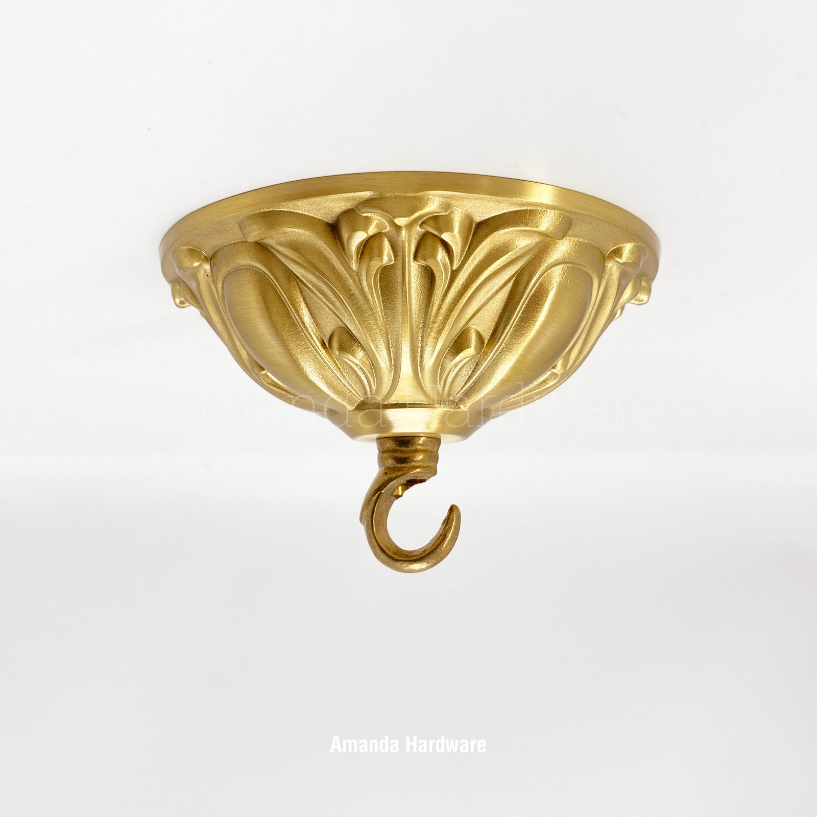 Brass Floral Dome Hook - 4.72in