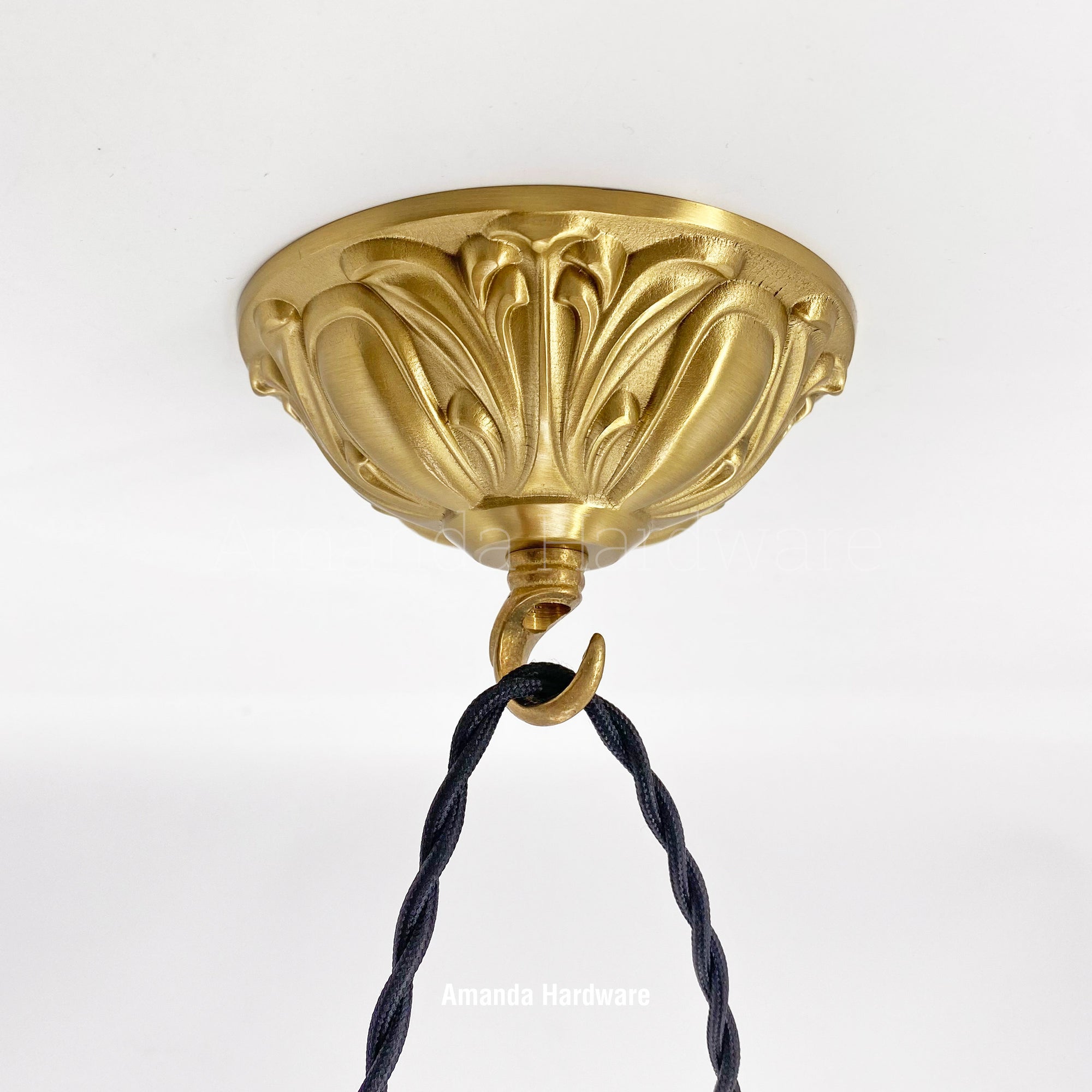 Brass Floral Dome Hook - 4.72in