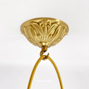 Brass Floral Dome Hook - 4.72in