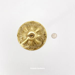 Brass Floral Dome Hook - 4.72in