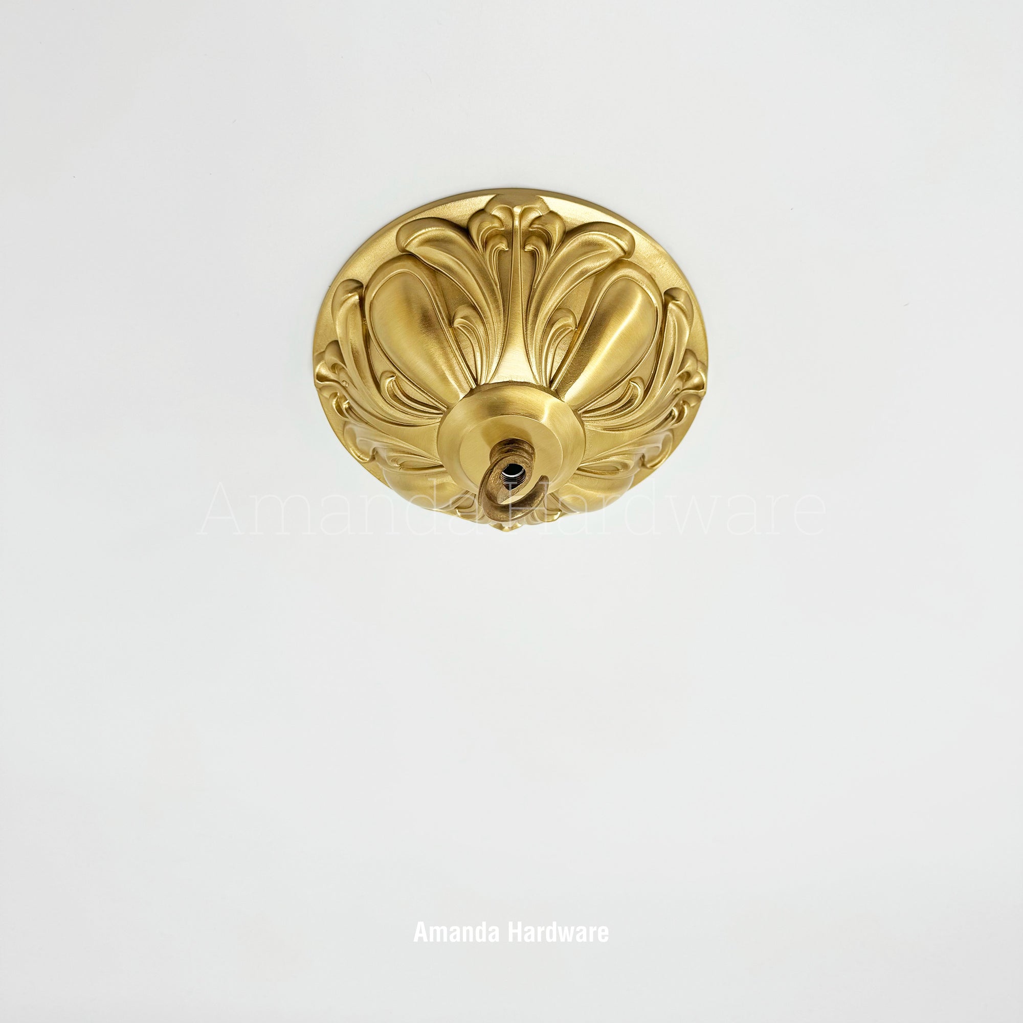 Brass Floral Dome Hook - 5.91in