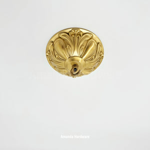 Brass Floral Dome Hook - 5.91in