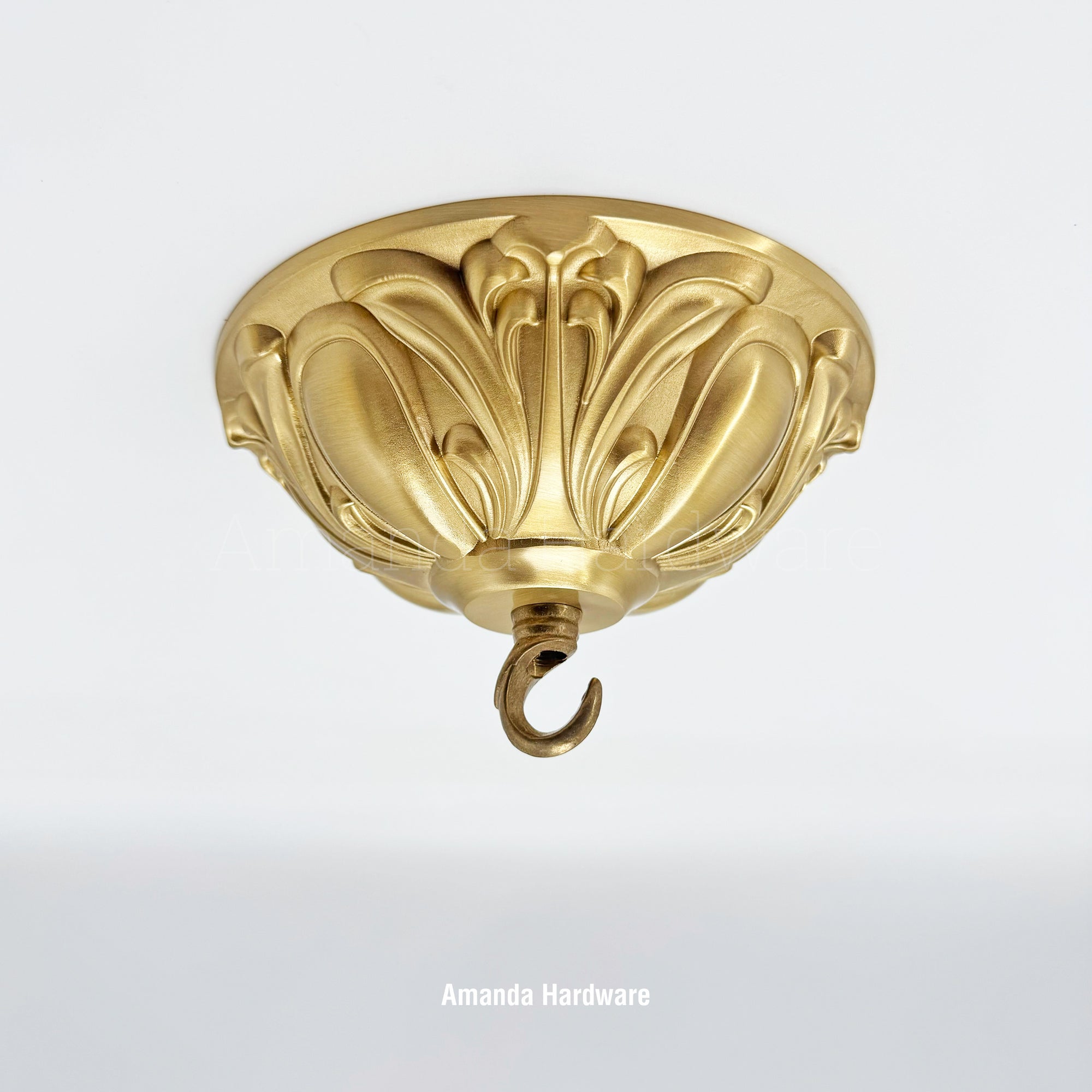 Brass Floral Dome Hook - 5.91in