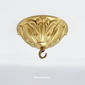 Brass Floral Dome Hook - 5.91in