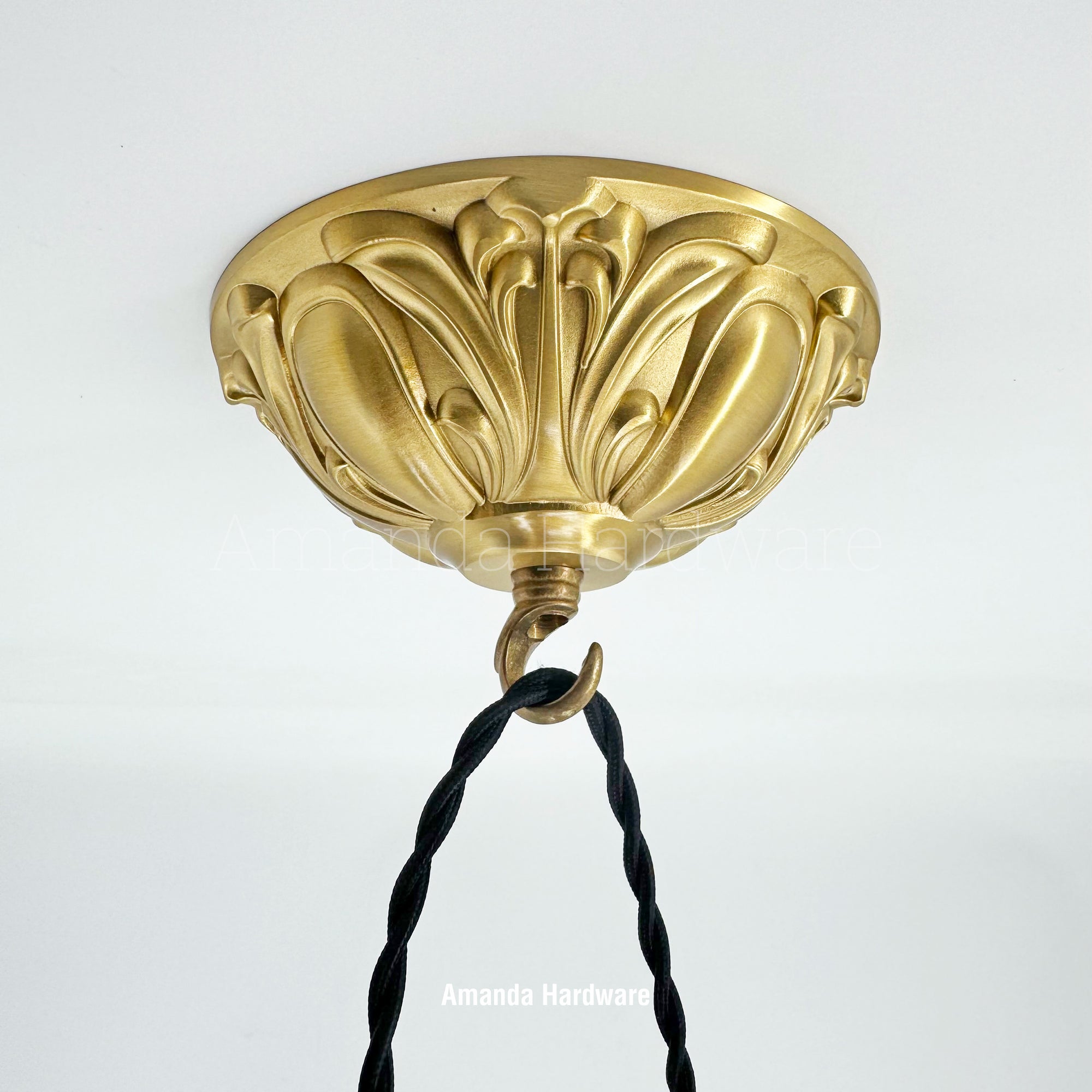 Brass Floral Dome Hook - 5.91in