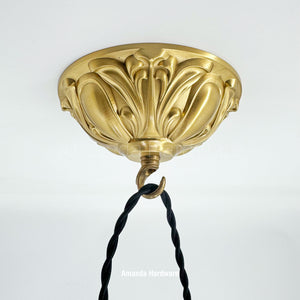 Brass Floral Dome Hook - 5.91in