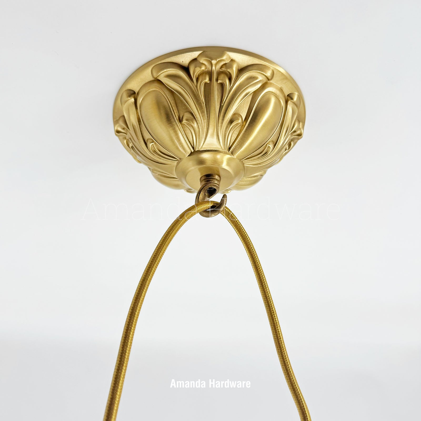 Brass Floral Dome Hook - 5.91in