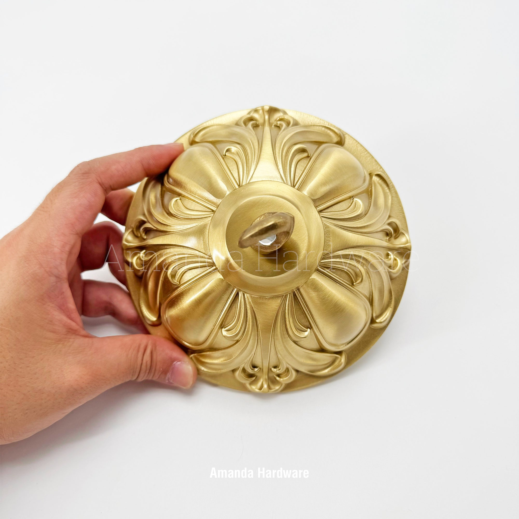 Brass Floral Dome Hook - 5.91in