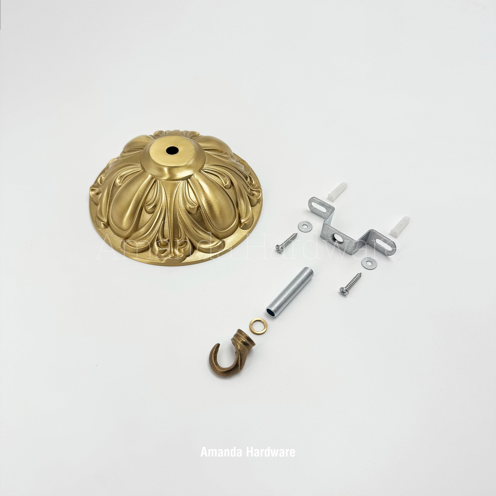 Brass Floral Dome Hook - 5.91in