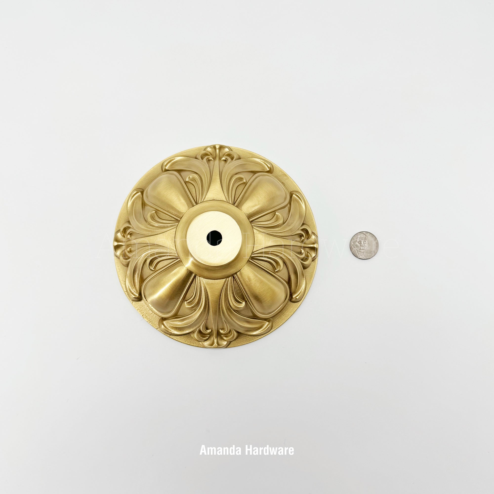 Brass Floral Dome Hook - 5.91in