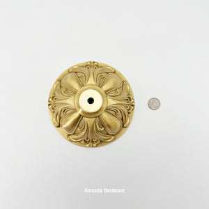 Brass Floral Dome Hook - 5.91in