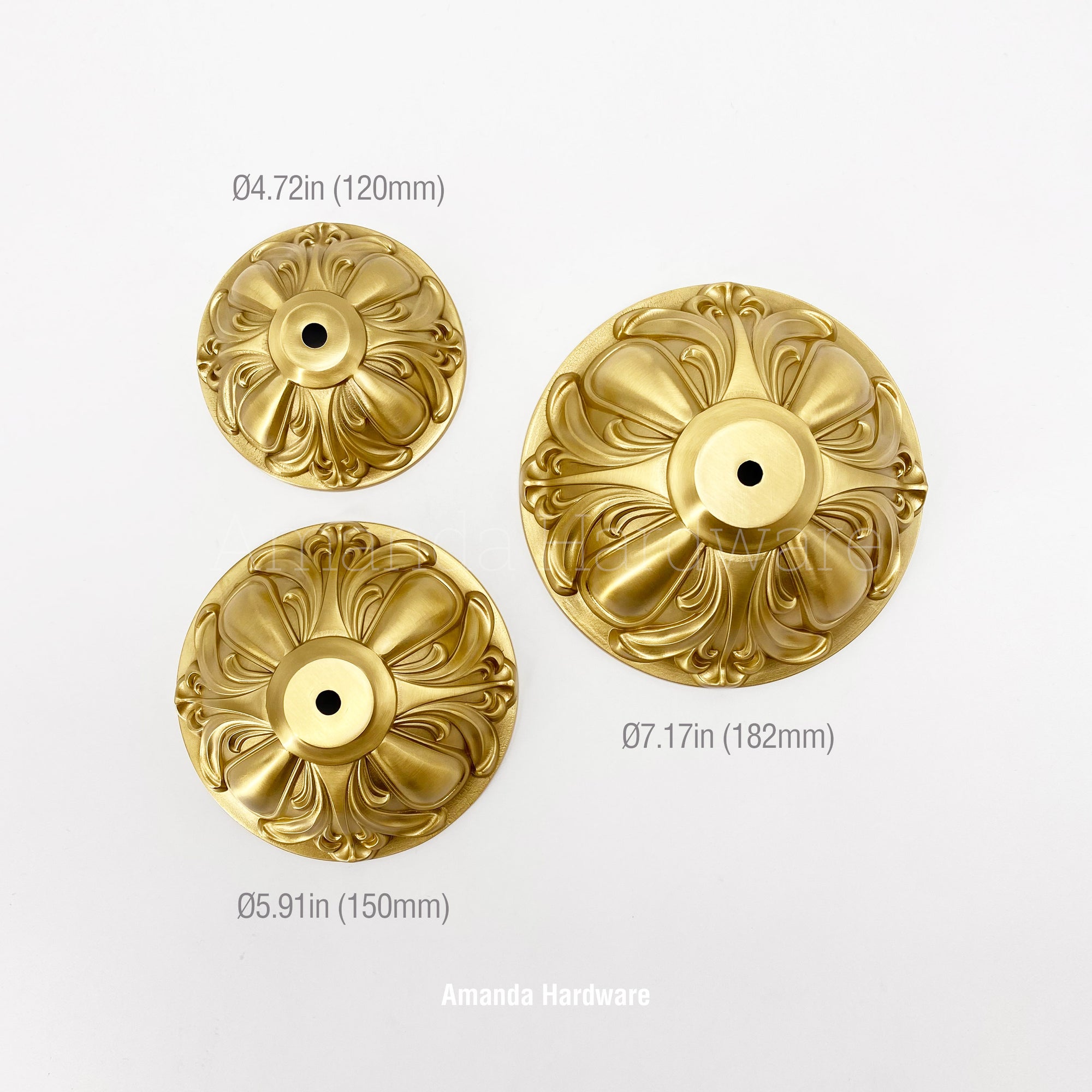 Brass Floral Dome Hook - 7.17in