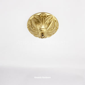 Brass Floral Dome Hook - 7.17in