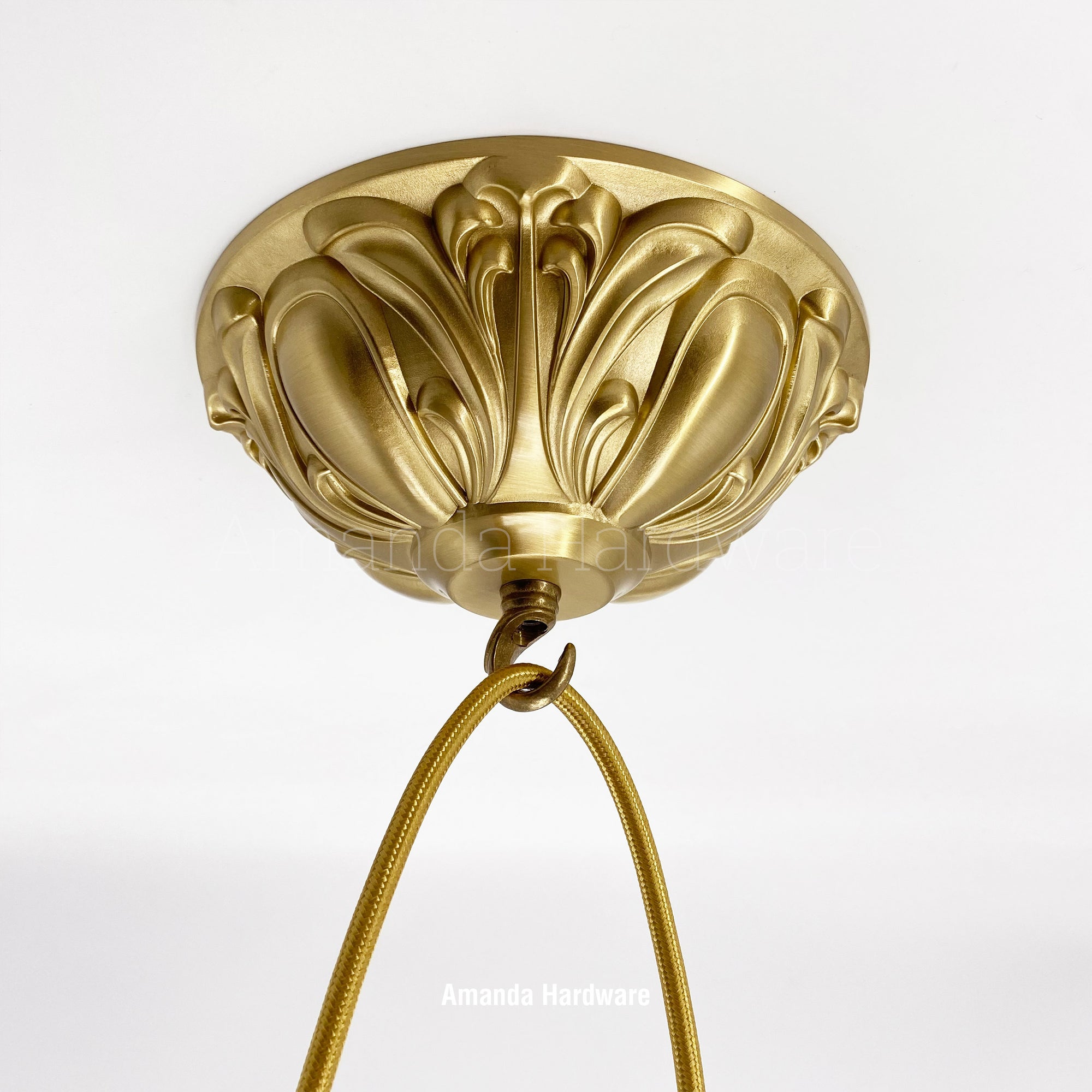 Brass Floral Dome Hook - 7.17in