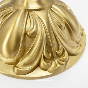 Brass Dome Canopy Hook With Floral Relief - 7.17in