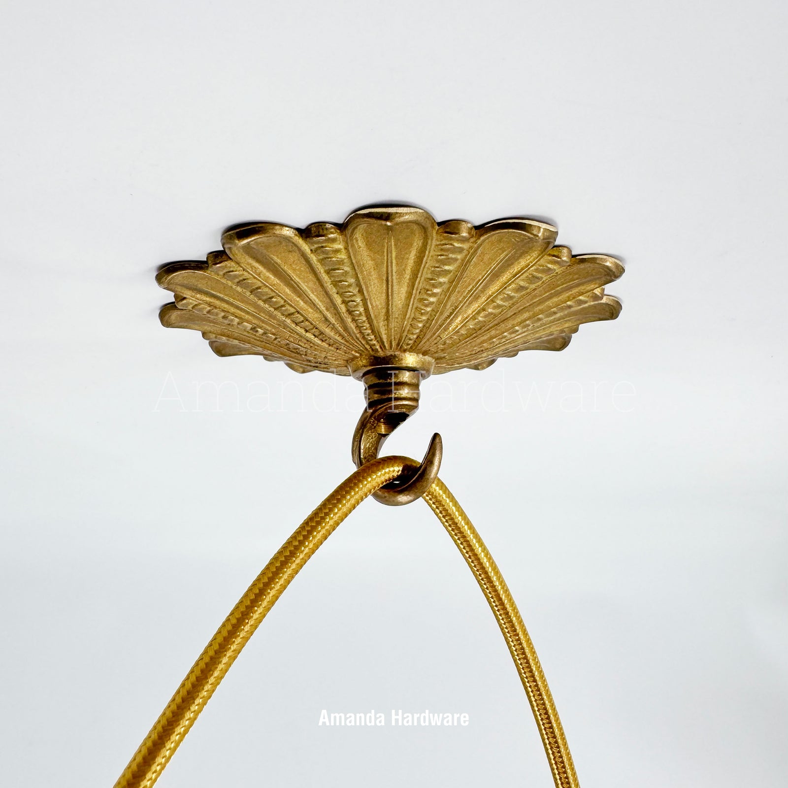 Brass Rosette Hook - 4.72in
