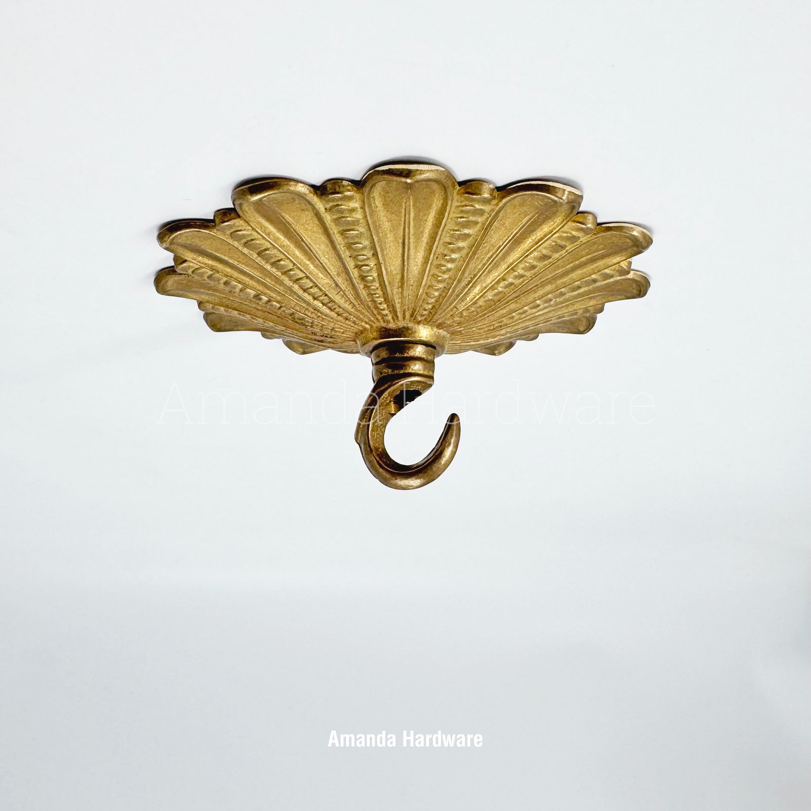 Brass Rosette Hook - 4.72in