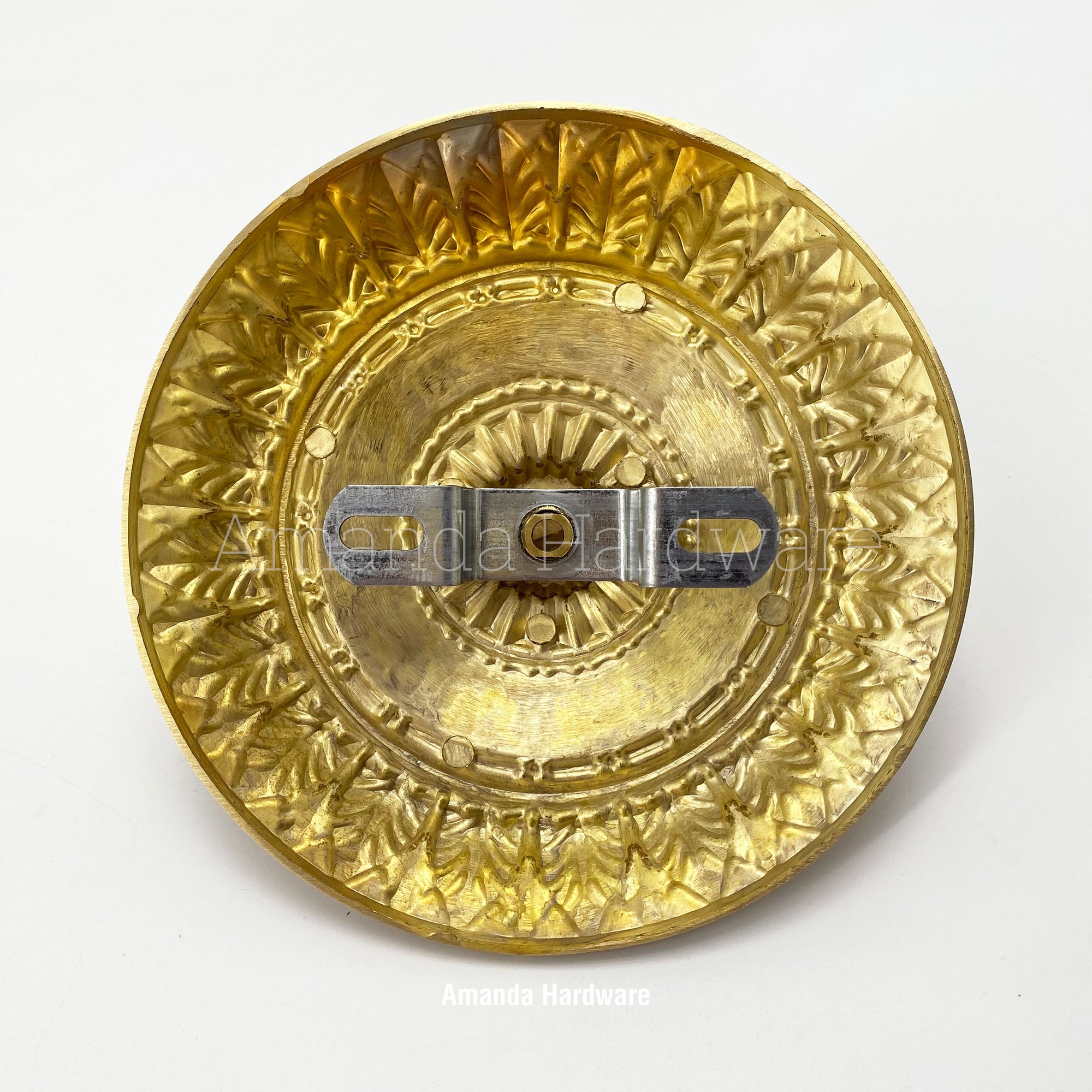 Brass Canopy Hook With Floral Relief - 5.91in